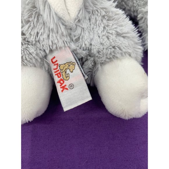 Unipak 2 Small Gray Bunnies7 Inches Long Plush Stuffed Animals - Picture 4 of 10